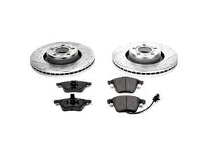 ES#3156740 - K2993 - Power Stop Z23 Evolution Sport Front Brake Kit (321mm) - A performance front axle upgrade featuring drilled & slotted rotors and low-dust carbon-fiber ceramic pads. - Power Stop - Audi