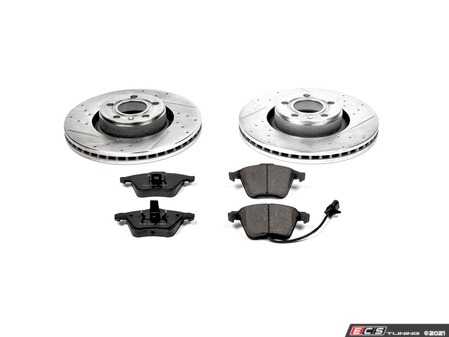 ES#3156740 - K2993 - Power Stop Z23 Evolution Sport Front Brake Kit (321mm) - A performance front axle upgrade featuring drilled & slotted rotors and low-dust carbon-fiber ceramic pads. - Power Stop - Audi