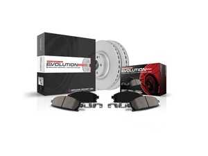 ES#3989141 - CRK6287 - Power Stop Z23 Evolution Sport Coated Rear Brake Kit (356x22) - A complete rear-wheel daily-driver upgrade featuring high-carbon smooth Geomet coated rotors and low-dust carbon-fiber ceramic pads. - Power Stop - Audi