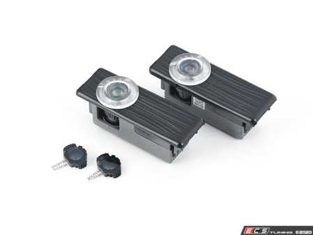 ES#4423496 - 63312468387 - LED Door Projector Puddle Lights Kit - MINI Logo And JCW Logo - Add a MINI logo or JCW Word Logo LED puddle light to your vehicle - Genuine MINI - MINI