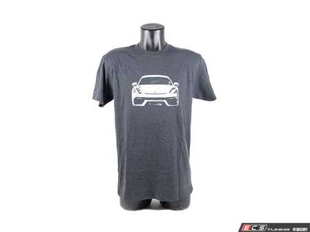 ES#4473332 - AP20.718GT.L - Rendered Collection T-Shirt - Porsche 718 GT4 - Large - Features a plasticharge printing process that removes the pigment of the fabric leaving the rendered graphic - Rennline - Porsche