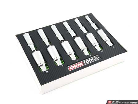 ES#3678214 - OEM23981 - 12 Piece 3/8" Deep Socket Set Metric - Full Set of deep sockets in a foam tray. - OEM Tools - Audi BMW Volkswagen Mercedes Benz MINI Porsche