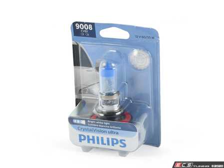 ES#4370325 - 9008CVB1 - Crystal Vision Ultra H13 Halogen Bulb - Priced Each - (NO LONGER AVAILABLE) - 4000k Bright White Color for Visibility and Style - Philips - 
