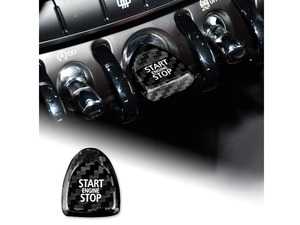 ES#4474055 - StartSTOP - Carbon Fiber Start / Stop Toggle Cover - Black/Gray - Improved the interior with a carbon fiber look on the center console start/stop - ECS - MINI