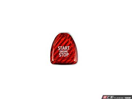 ES#4474058 - StartSTOP1 - Carbon Fiber Start / Stop Toggle Cover - Red - Improved the interior with a carbon fiber look on the center console start/stop - ECS - MINI