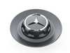 ES#2818882 - 00040011009283 - Center Cap - Priced Each - Clip-in center cap with chrome star on matte black background - Genuine Mercedes Benz - Mercedes Benz