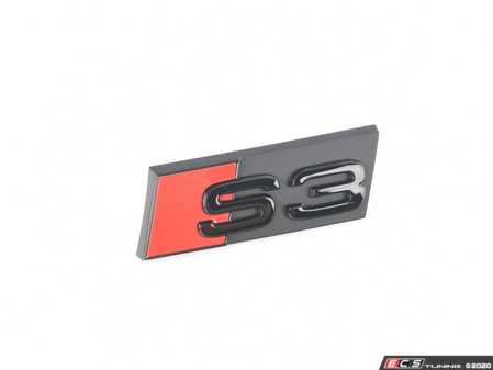 ES#4418293 - 8Y0071805 - S3 Front Grille Emblem - Black - Black / Red clip on emblem - Genuine Volkswagen Audi - Audi