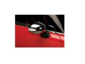 ES#4475956 - MRC-MIN113 - Chrome Mirror Cap Covers - Set - Attaches to the front of the side mirror housing over the stock mirror cap, peel and stick - ECS - MINI