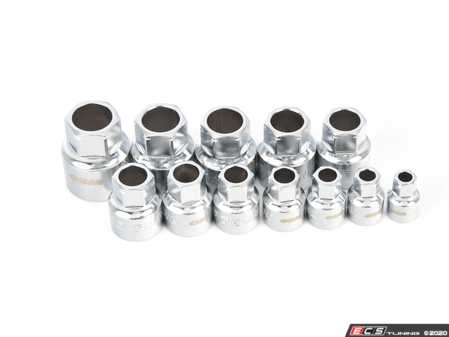 ES#3690917 - OEM22978 - 12 Piece GoThru Socket Set - Metric - Hex on bottom allows use of a ratching wrench. - OEM Tools - Audi BMW Volkswagen Mercedes Benz MINI Porsche