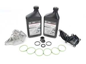 ES#4220535 - 06E121018KT - Water Pump Kit - Includes a new water pump and thermostat - Assembled By ECS - Audi