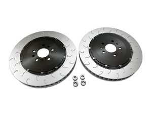 ES#4476471 - 034-301-1004 - 2-Piece Floating Front Brake Rotor Upgrade Kit (390x34) - Direct replacement rotors that reduce rotational mass and feature J-Slots for less noise but same benefits as conventional slots - 034Motorsport - Audi