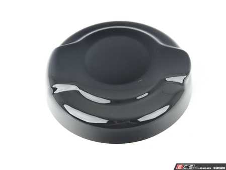 ES#4440332 - 51712457412 - Fuel Cap Cover Piano Black  - Covers over the gas cap itself in the cover pot, Blackline upgrade. Peel and stick - ECS - MINI