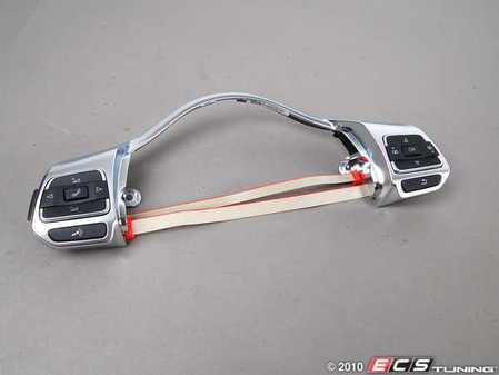 ES#1905245 - 5K0998537B - Multi-function Steering Wheel Controls - Chrome trim - Replace peeling or faulty steering wheel controls with this genuine unit - Genuine Volkswagen Audi - Volkswagen