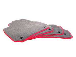 ES#2200708 - 8D0898007 - Floor Mat Set - Grey / Red Piping - Oval Retainers - (NO LONGER AVAILABLE) - High Quality Mats To Protect Your Interior - Schwaben - 
