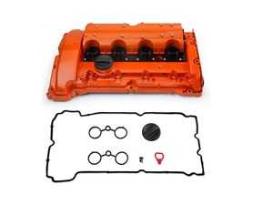ES#4487723 - 11127646555M - Upgraded Aluminum Valve Cover Kit - Orange Paint - N14 Engines - Keep your MINI engine looking new : part of the PCV system / Cylinder Head Cover - Bremmen Parts - MINI