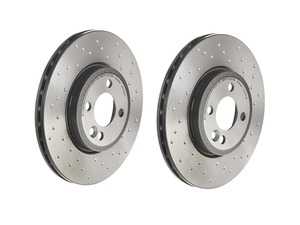 ES#4487749 - 34116774986XKT - Front Brake Rotors Cross Drilled - Pair 11.57" (294x22)  09.A047.3X - New brake rotors restore your stopping power - Brembo - MINI