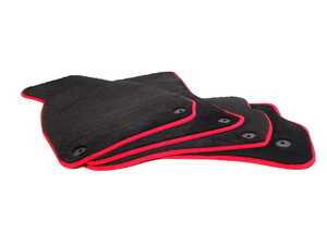 ES#2200700 - 8D0898002 - Floor Mat Set - Black / Red Piping - Round Retainers - (NO LONGER AVAILABLE) - High Quality Mats To Protect Your Interior - Schwaben - 
