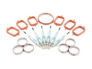 ES#4305397 - 12237807277KT2 - Glow Plug Service Kit  - Includes new intake gaskets and glow plugs - Assembled By ECS - BMW