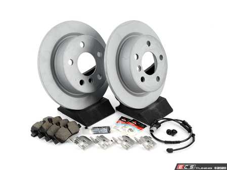 ES#4265966 - 34116866297KT4 - Rear Brake Service Kit - Featuring ECS V5 coated rotors and ECS DD23 "Daily Driver" ceramic pads. - Assembled By ECS - MINI