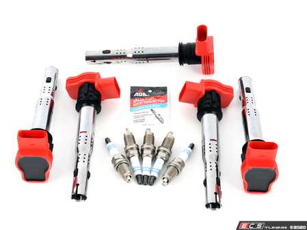 ES#4361443 - 06E905115GKT3 - Ignition Service Kit - Includes five Bremi red coil packs and five Bosch spark plugs - Assembled By ECS - Volkswagen