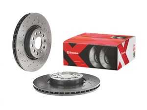ES#4487851 - 1k0615301aa6KT - Front UV Coated Cross-Drilled Brake Rotors - Pair (312x25) - Features Brembo's special UV paint treatment that guarantees superior corrosion resistance. - Brembo - Audi Volkswagen