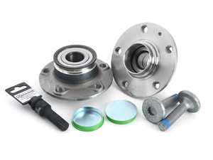 ES#4414090 - 8V0598611AKT2 - Rear Wheel Bearing Kit With Service Tools (30mm ID) - Featuring Bremmen Parts rear wheel bearings with mounting hardware and service tools - Assembled By ECS - Audi Volkswagen