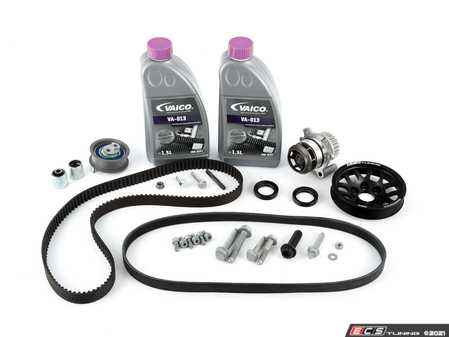 ES#1884412 - 06F198001WPHB - Ultimate Plus Timing Belt Kit - Black Pulley - Same as an Ultimate Timing Belt kit plus our black ECS Quick Spool Underdrive Pulley - Assembled By ECS - Audi Volkswagen