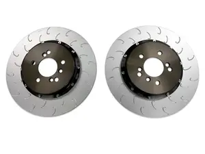 2-Piece Rear Brake Rotor Kit - 370x24mm Silver Hats