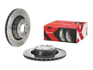ES#4490404 - 8J0615601AKT - Rear UV Coated Cross Drilled Brake Rotors - Pair (310x22) - Features Brembo's special UV paint treatment that guarantees superior corrosion resistance. - Brembo - Audi