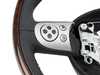 ES#52617 - 32306769734 - Three Spoke Steering Wheel - Wood & Leather - Wood trim outside rim with leather interior w/ multifunction - Genuine MINI - MINI