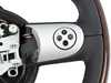 ES#52617 - 32306769734 - Three Spoke Steering Wheel - Wood & Leather - Wood trim outside rim with leather interior w/ multifunction - Genuine MINI - MINI