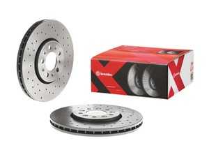 ES#4492338 - 6r0615301a9KT - Cross Drilled UV Coated Brake Rotors - Pair (288x25) - Features Brembo's special UV paint treatment that guarantees superior corrosion resistance. - Brembo - Volkswagen
