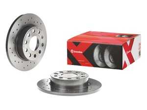 ES#4492353 - 1k0615601ajxKT - Cross Drilled UV Coated Brake Rotors - Pair (260x12) - Features Brembo's special UV paint treatment that guarantees superior corrosion resistance. - Brembo - Audi Volkswagen