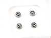 ES#4429071 - 000071215E - Valve Stem Cap Set - Aluminum - "VW" in black/silver, Set of four - Genuine Volkswagen Audi - Volkswagen