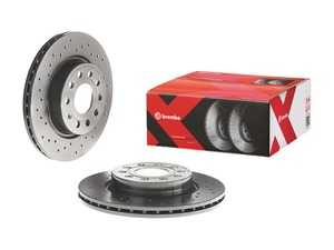 ES#4492354 - 1k0615301acxKT - Front UV Coated Cross Drilled Brake Rotors - Pair (280x22) - Features Brembo's special UV paint treatment that guarantees superior corrosion resistance. - Brembo - Volkswagen