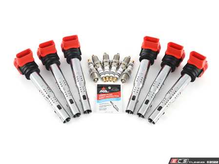 ES#4361440 - 06E905115GKT1 - Ignition Service Kit - Includes six Bremi red coil packs and six Genuine spark plugs to service your ignition - Assembled By ECS - Audi