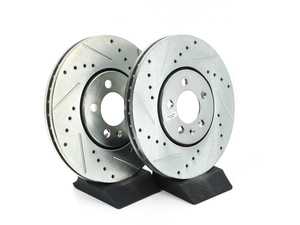 ES#3155150 - EBR482XPR - Front Cross-Drilled and Slotted Evolution Rotors - Pair (288x25) - Zinc coated performance rotors - Power Stop - Volkswagen