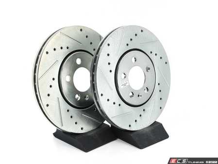 ES#3155150 - EBR482XPR - Front Cross-Drilled and Slotted Evolution Rotors - Pair (288x25) - Zinc coated performance rotors - Power Stop - Volkswagen