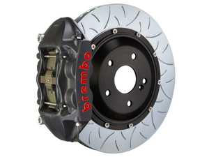 ES#4492715 - 2P3.8002AS - Rear Brembo GT-s 4-Piston Big Brake Kit - 345x28mm 2-Piece - Upgrade to 2 piece rotors (Type 3 slotted), 4 piston calipers (black), & high performance Brembo pads - Brembo - BMW