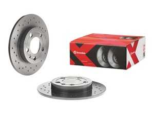 ES#4492886 - 1j0615601dxKT1 - Cross Drilled UV Coated Brake Rotors - Pair (239x9) - Features Brembo's special UV paint treatment that guarantees superior corrosion resistance. - Brembo - Audi