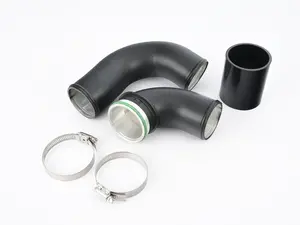 N54/N55 Lower Charge Pipe Kit - Powdercoated Black