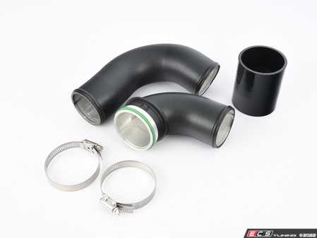 ES#4428262 - 090725ECS09 - N54/N55 Lower Charge Pipe Kit - Powdercoated Black - Replaces your stock plastic charge pipe for improved flow, horsepower, reliability! - ECS - BMW