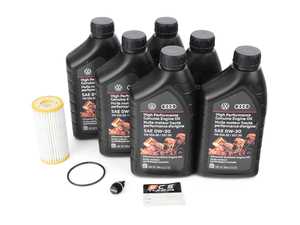ES#4376398 - 06L115562BKT2 - Genuine Oil Service Kit (0w-30) - With Magnetic Drain Plug - Includes 0w-30 Genuine oil, filter and ECS Magnetic drain plug - Assembled By ECS - Volkswagen