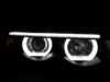 ES#3021475 - LHPE3895JMTM - LED Dual Halo Projector Headlight Set - Matte Black Housing/Clear Lens - E38 - Matte black housing, clear lens dual halo projector headlights with LED light bar - Spec-D Tuning - BMW