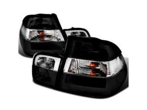 ES#3021564 - LTE464GPWAPC - Spec-D Altezza Tail Light Set - Chrome Housing/Smoke & Clear Lens - E46 Sedan - Comes with 1 pair of chrome housing smoke/clear lens tail lights red reflectors - Spec-D Tuning - BMW