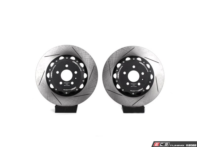 ECS 039534la01aKT 8V RS3 Front 2Piece Slotted Brake Rotors Pair (370x34)