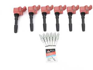 ES#4475298 - 06M905606F4KT - Performance Ignition Service Kit - Includes six Red CTS coil packs and OEM spark plugs to service your ignition system - Assembled By ECS - Audi