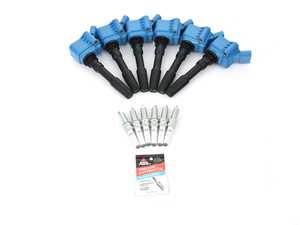 ES#4475295 - 06M905606F2KT - Performance Ignition Service Kit - Includes six Blue APR coil packs and OEM spark plugs to service your ignition system - Assembled By ECS - Audi