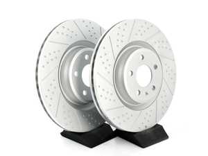 ES#2189931 - 8K0301MXSGMTLRA - Front Dimpled & Slotted Brake Rotors - Pair (345x30) - (NO LONGER AVAILABLE) - Featuring GEOMET protective coating - ECS - 