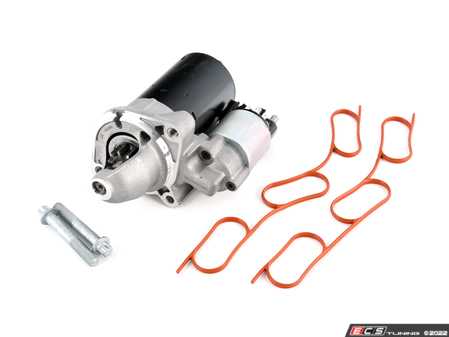 ES#4147687 - 12412354693BKT2 - Starter Motor Replacement Kit  - Includes new starter with no core charge, intake gaskets, and hardware. - Assembled By ECS - BMW